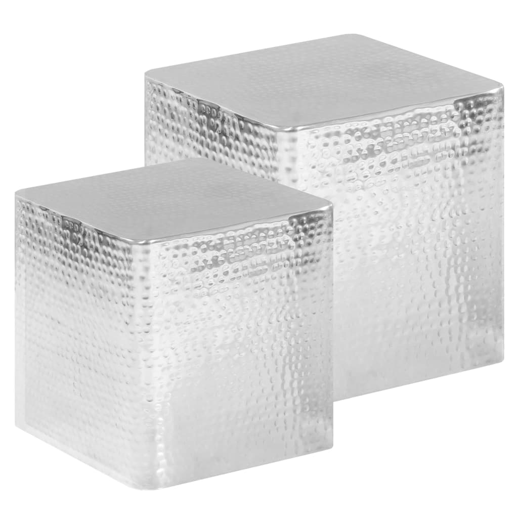 vidaXL Stoliki kawowe z aluminium, 2 sztuki, srebrne