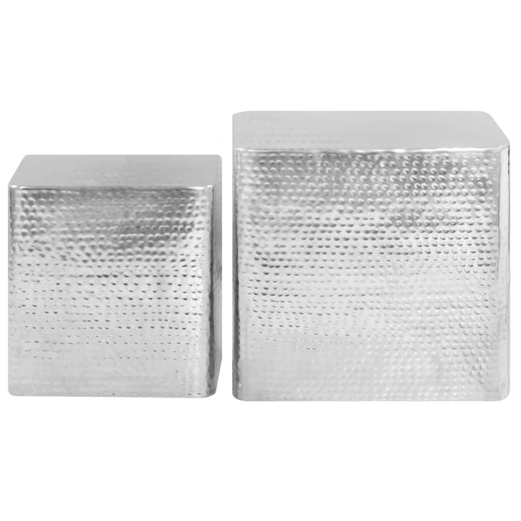 vidaXL Stoliki kawowe z aluminium, 2 sztuki, srebrne