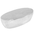 vidaXL Stolik do kawy z młotkowanego aluminium, 100x50x28 cm, srebrny