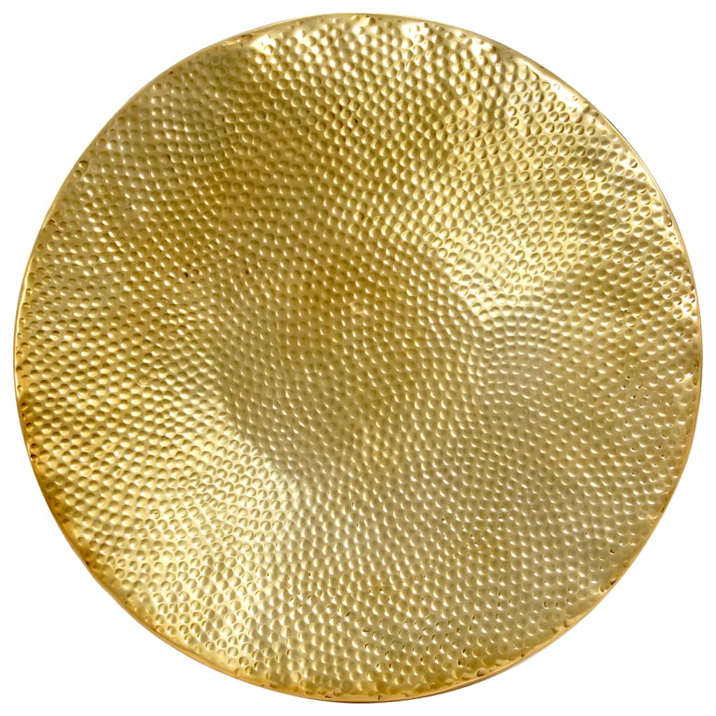 vidaXL Stolik kawowy z młotkowanego aluminium, 70x30 cm, mosiądz