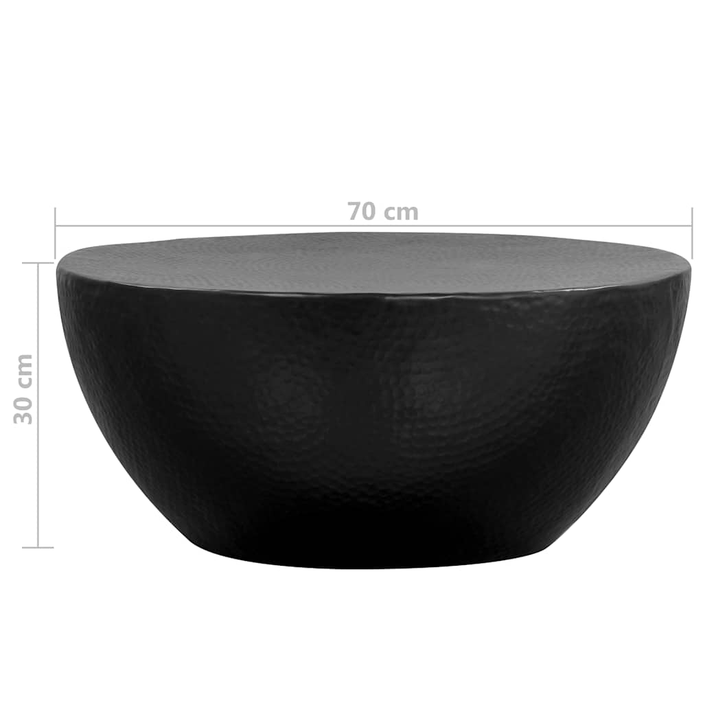 vidaXL Stolik kawowy z młotkowanego aluminium, 70 x 30 cm, czarny