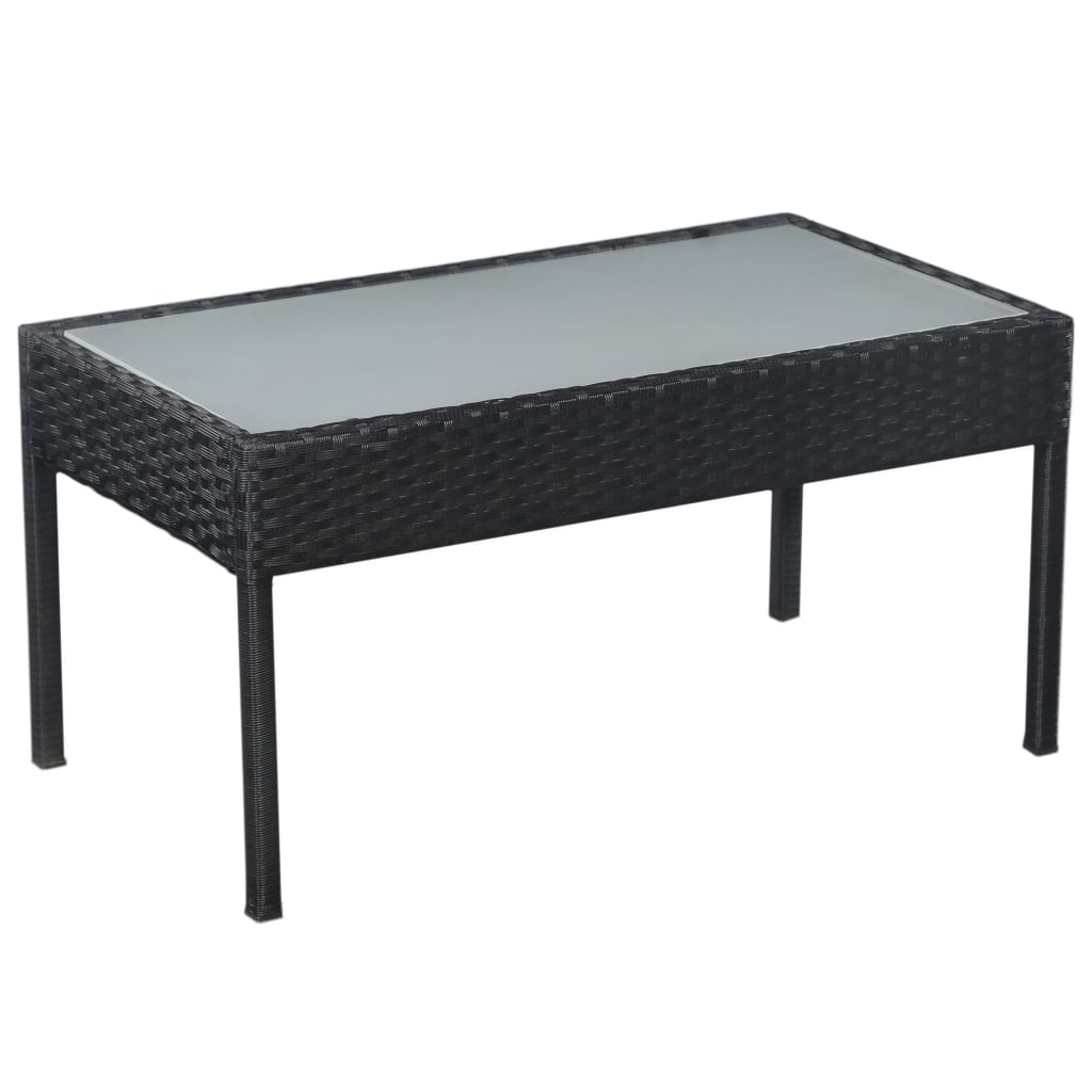 vidaXL 5-cz. zestaw mebli do ogrodu, poduszki, rattan PE, czarny