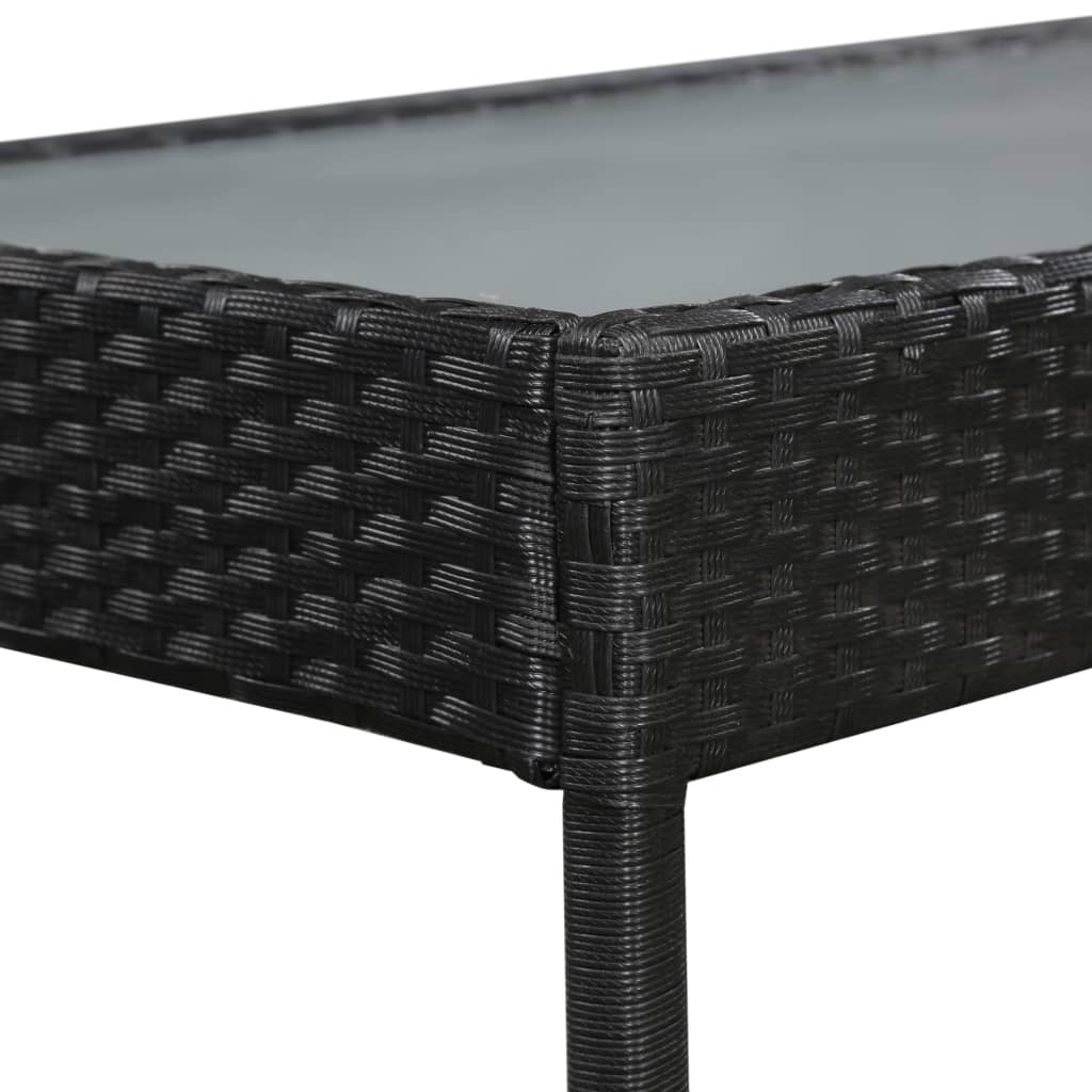 vidaXL 5-cz. zestaw mebli do ogrodu, poduszki, rattan PE, czarny
