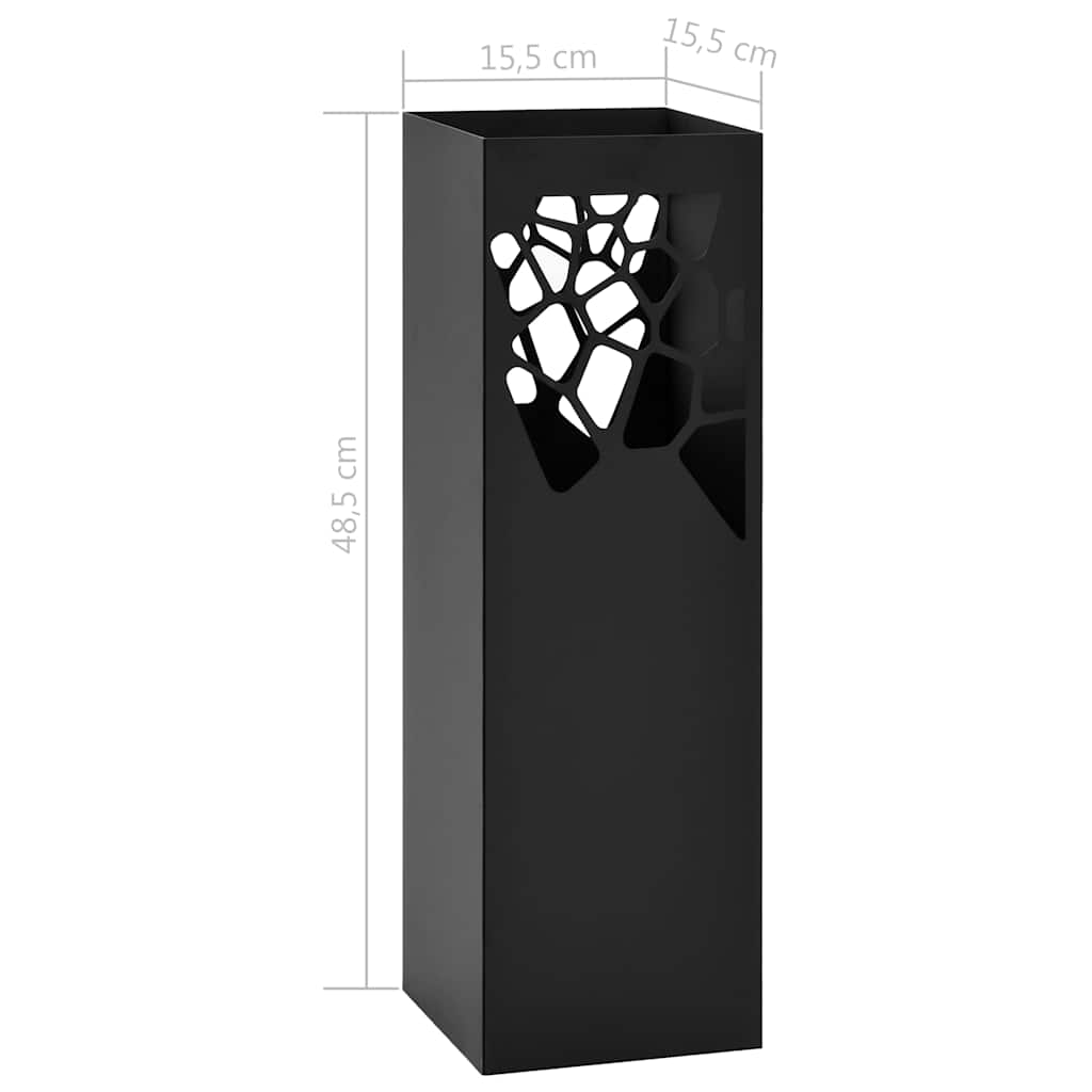 vidaXL Stojak na parasole, design w kamyki, stalowy, czarny