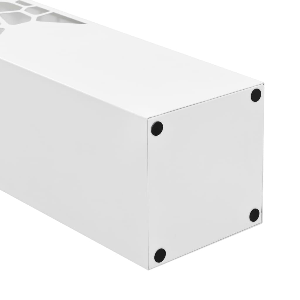 vidaXL Stojak na parasole, design w kamyki, stalowy, biały
