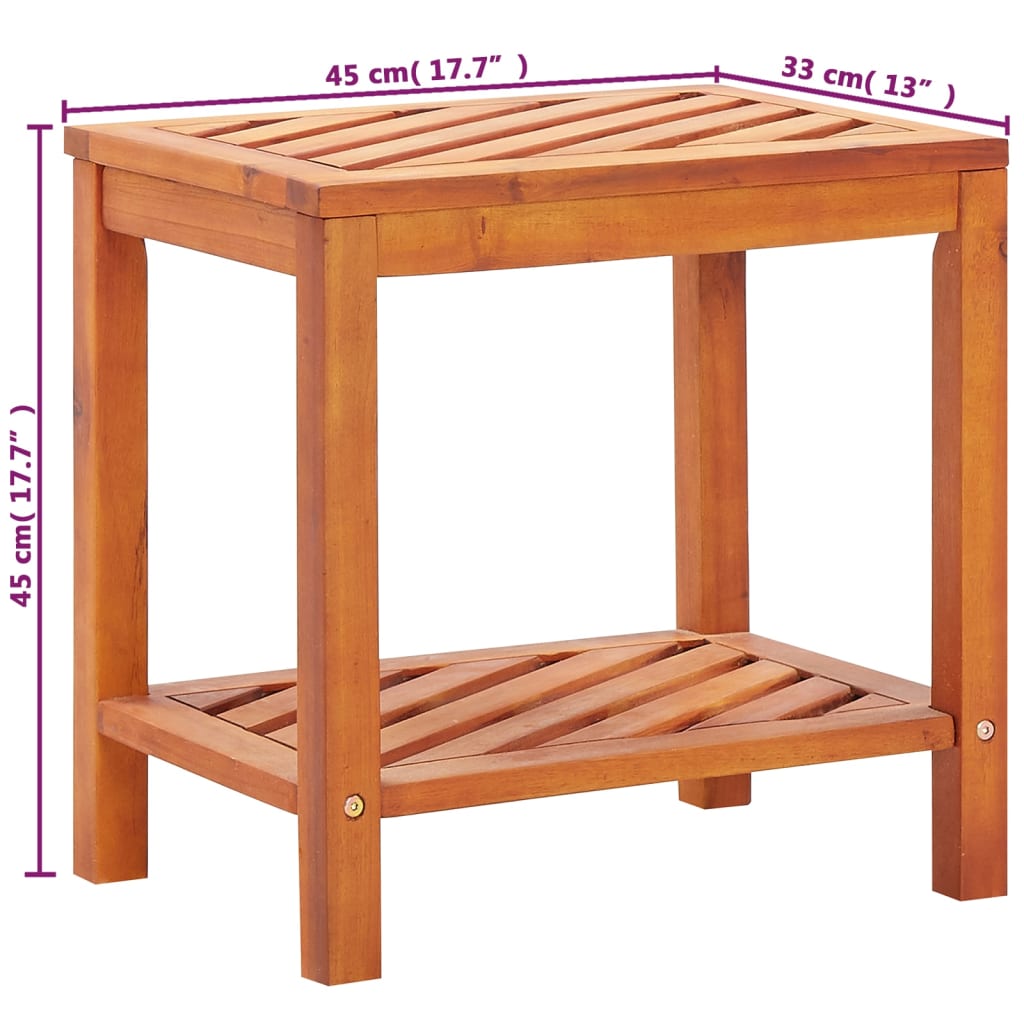 vidaXL Stolik boczny z litego drewna akacjowego, 45 x 33 x 45 cm