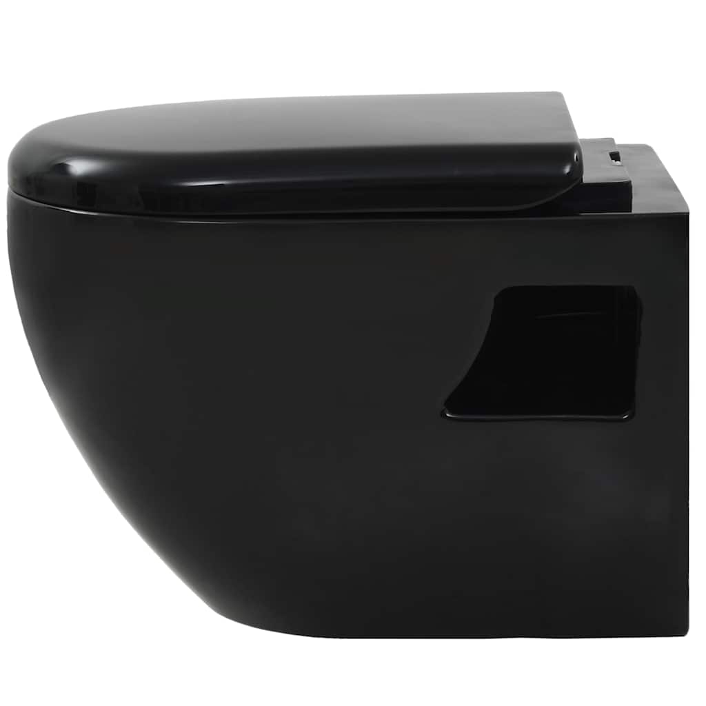 vidaXL Toaleta wisząca, ceramiczna, czarna