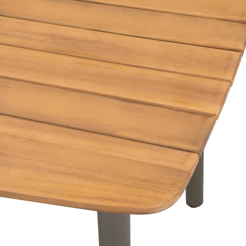 vidaXL Stół ogrodowy, 150x90x72 cm, lite drewno akacjowe i stal