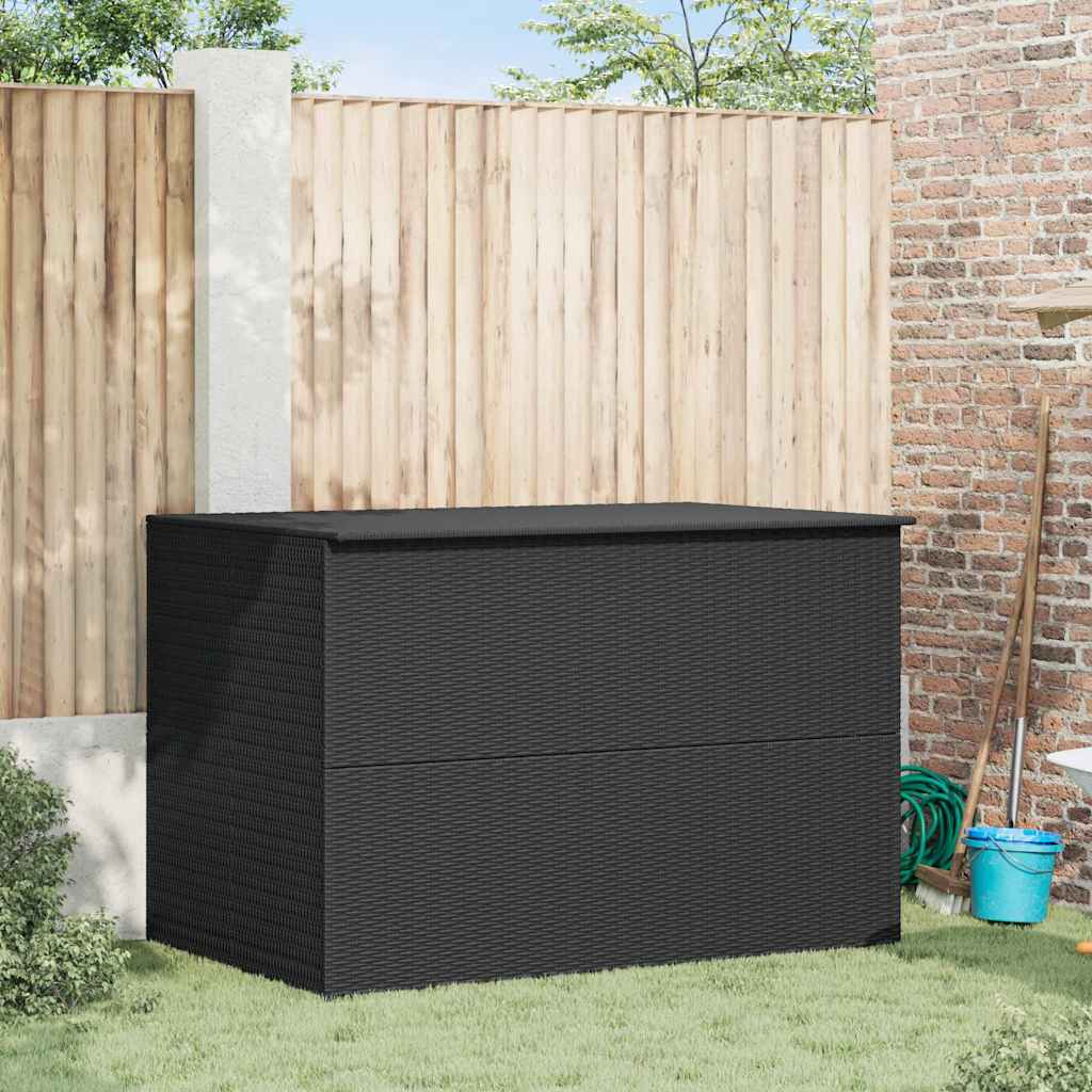 vidaXL Skrzynia ogrodowa, czarna, 150 x 100 x 100 cm, rattan PE