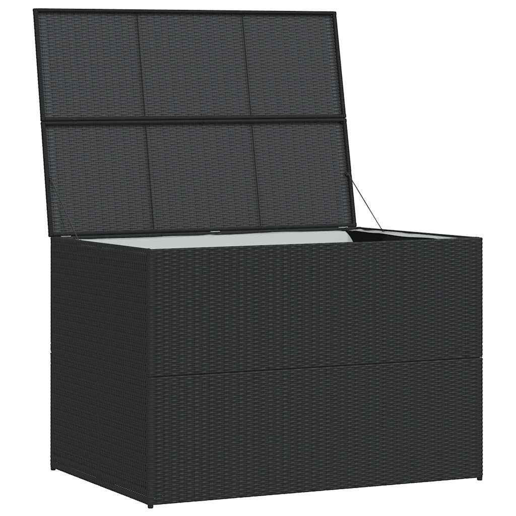 vidaXL Skrzynia ogrodowa, czarna, 150 x 100 x 100 cm, rattan PE