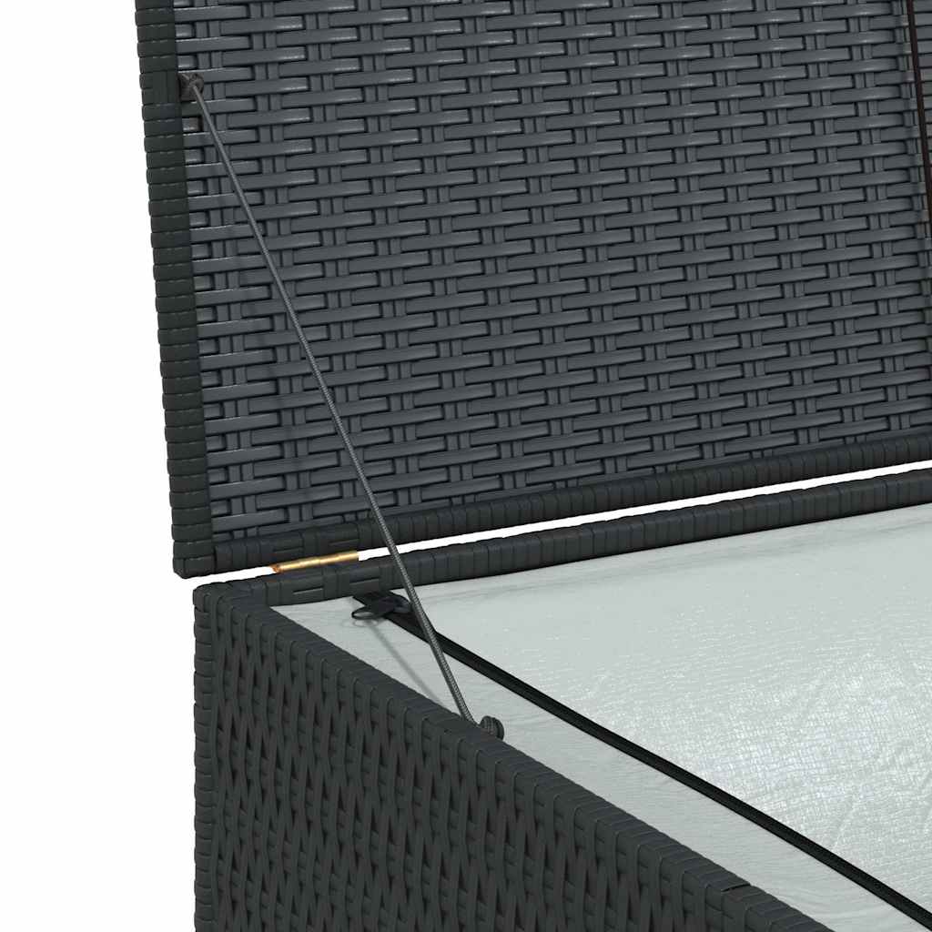 vidaXL Skrzynia ogrodowa, czarna, 150 x 100 x 100 cm, rattan PE