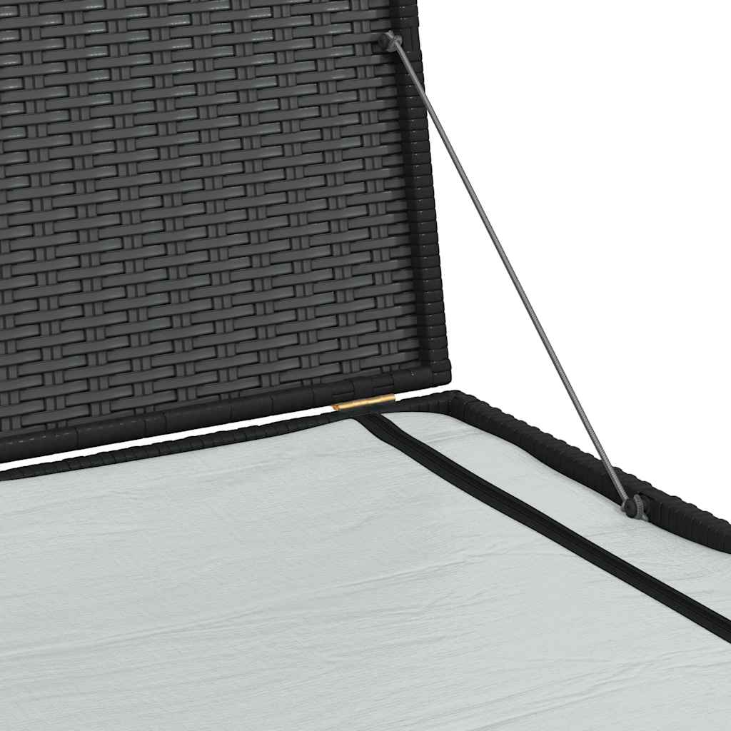 vidaXL Skrzynia ogrodowa, czarna, 150 x 100 x 100 cm, rattan PE