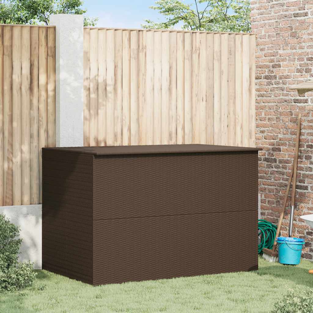 vidaXL Skrzynia ogrodowa, brązowa, 150 x 100 x 100 cm, rattan PE