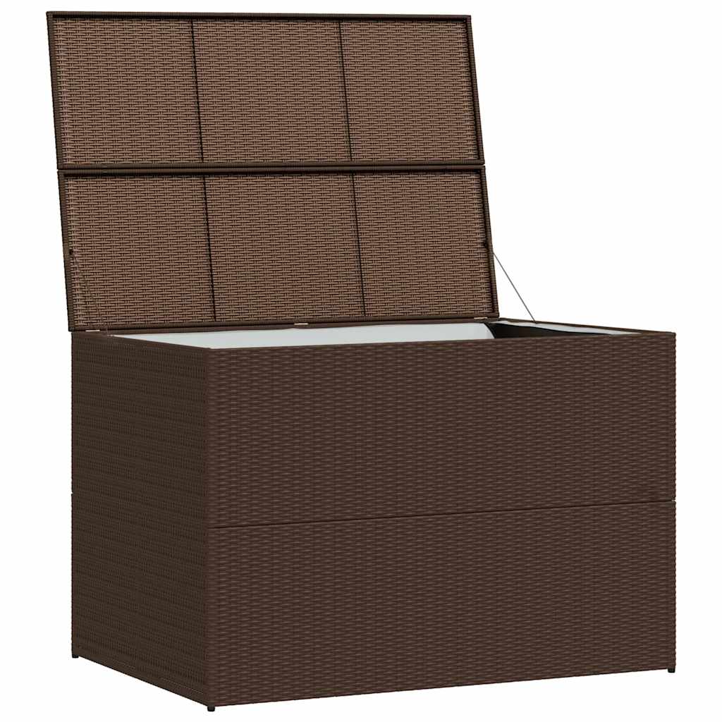 vidaXL Skrzynia ogrodowa, brązowa, 150 x 100 x 100 cm, rattan PE