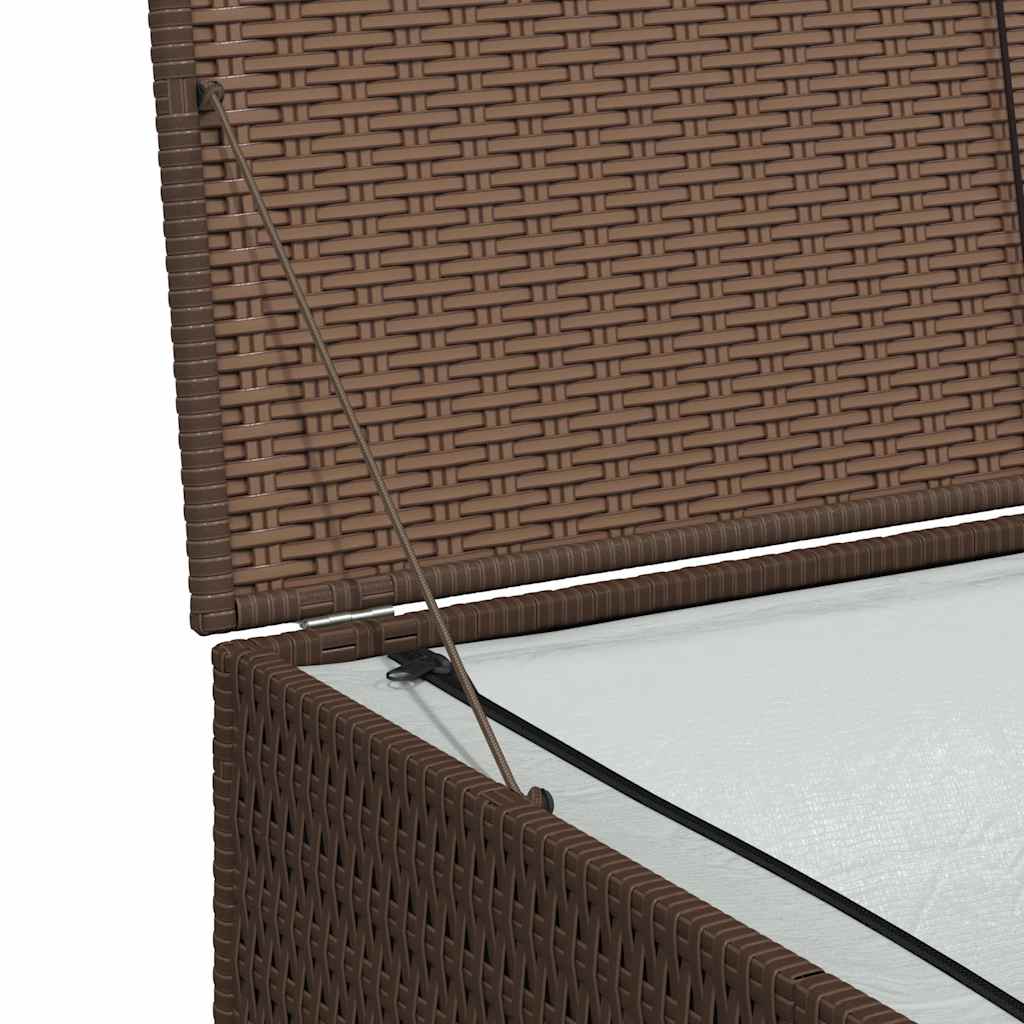 vidaXL Skrzynia ogrodowa, brązowa, 150 x 100 x 100 cm, rattan PE