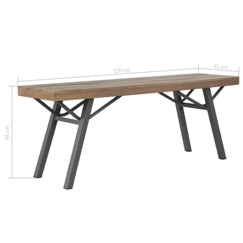 vidaXL Ławka ogrodowa, 120 cm, lite drewno akacjowe