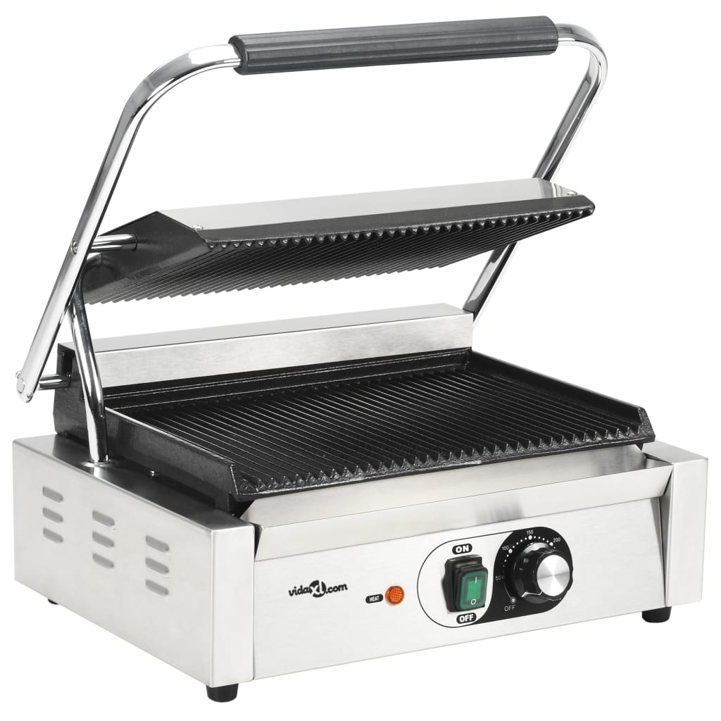 vidaXL Opiekacz do panini, żebrowany, 2200 W, 43x30,5x20 cm