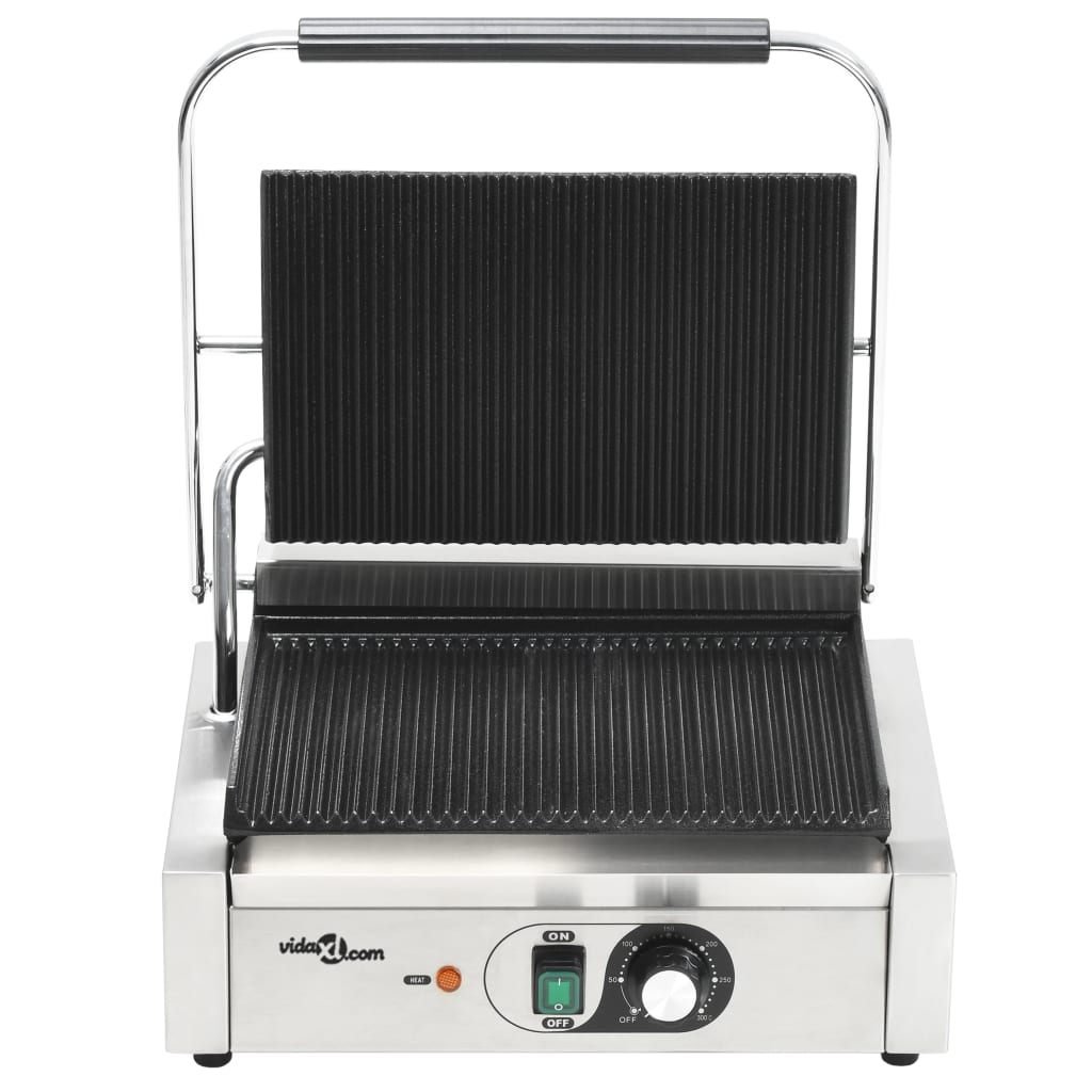 vidaXL Opiekacz do panini, żebrowany, 2200 W, 43x30,5x20 cm