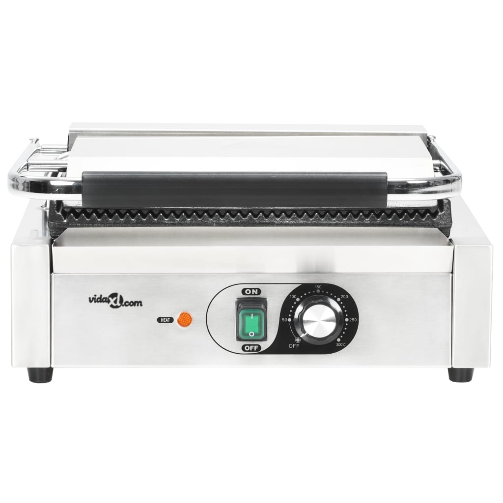 vidaXL Opiekacz do panini, żebrowany, 2200 W, 43x30,5x20 cm