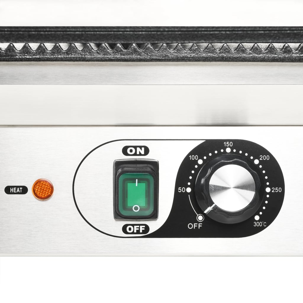 vidaXL Opiekacz do panini, żebrowany, 2200 W, 43x30,5x20 cm