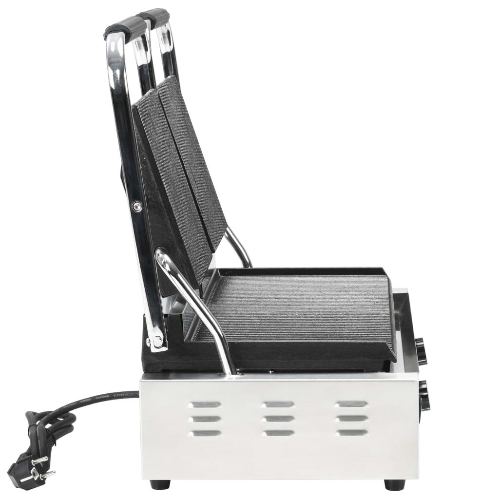 vidaXL Podwójny opiekacz do panini, żebrowany, 3600 W, 57x30,5x20 cm