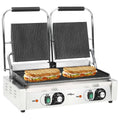 vidaXL Podwójny opiekacz do panini, żebrowany, 3600 W, 57x30,5x20 cm