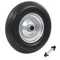 vidaXL Koło do taczki z osią, pełne, poliuretan, 4.00-8, 390 mm