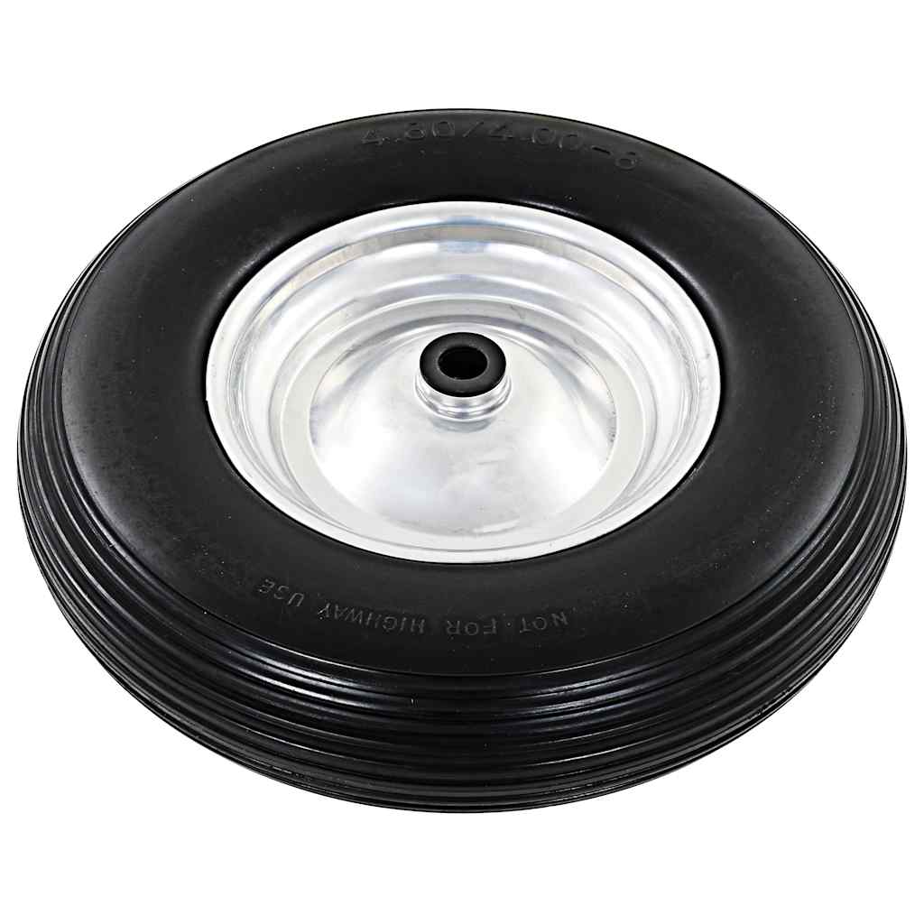 vidaXL Koło do taczki z osią, pełne, poliuretan, 4.00-8, 390 mm