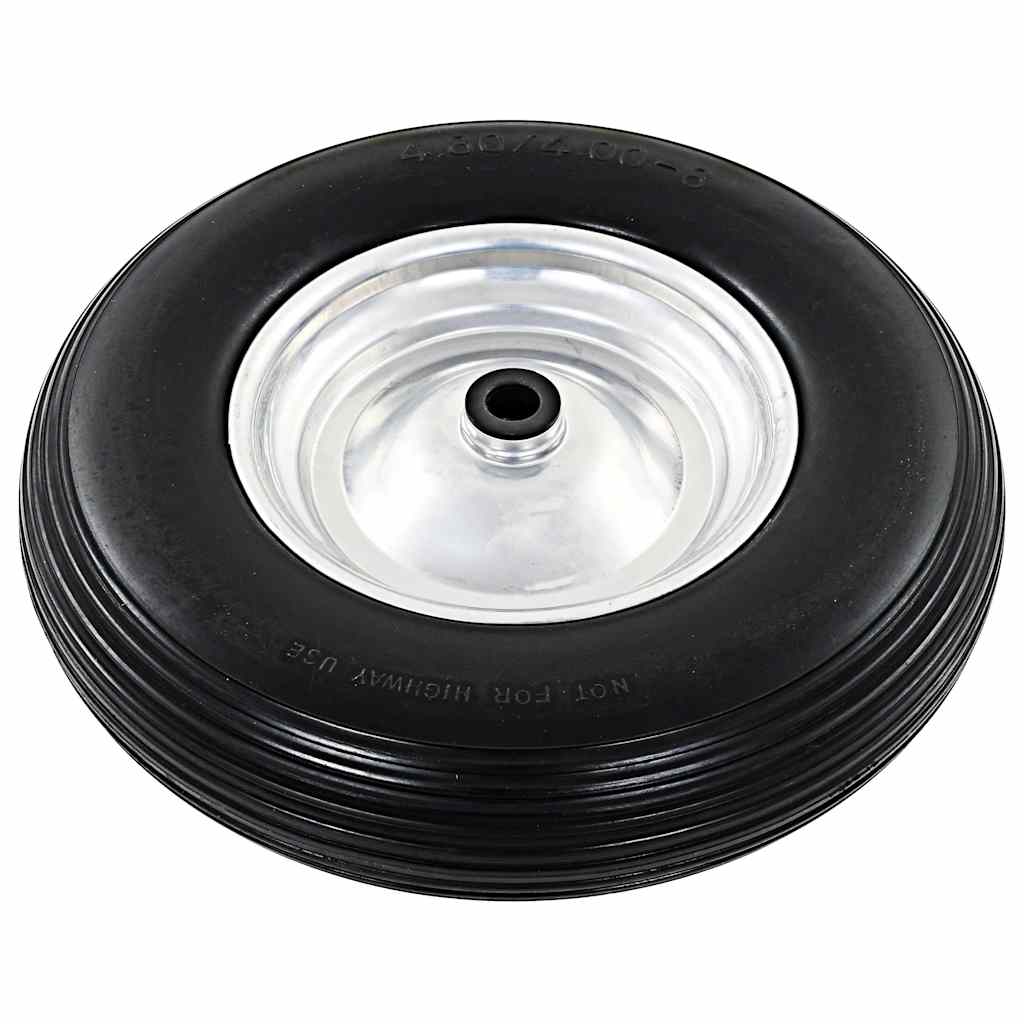 vidaXL Koła do taczki z osią, 2 szt., pełne, poliuretan, 4.00-8 390 mm