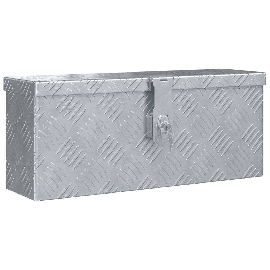 vidaXL Aluminiowa skrzynia, 48,5 x 14 x 20 cm, srebrna