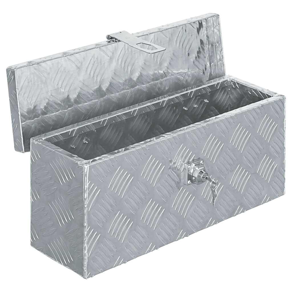 vidaXL Aluminiowa skrzynia, 48,5 x 14 x 20 cm, srebrna