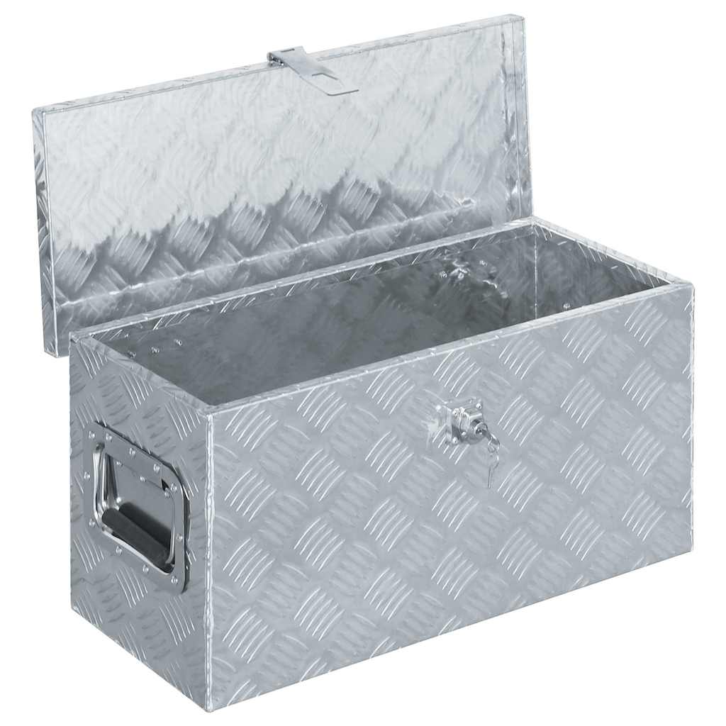 vidaXL Aluminiowa skrzynia, 61,5 x 26,5 x 30 cm, srebrna