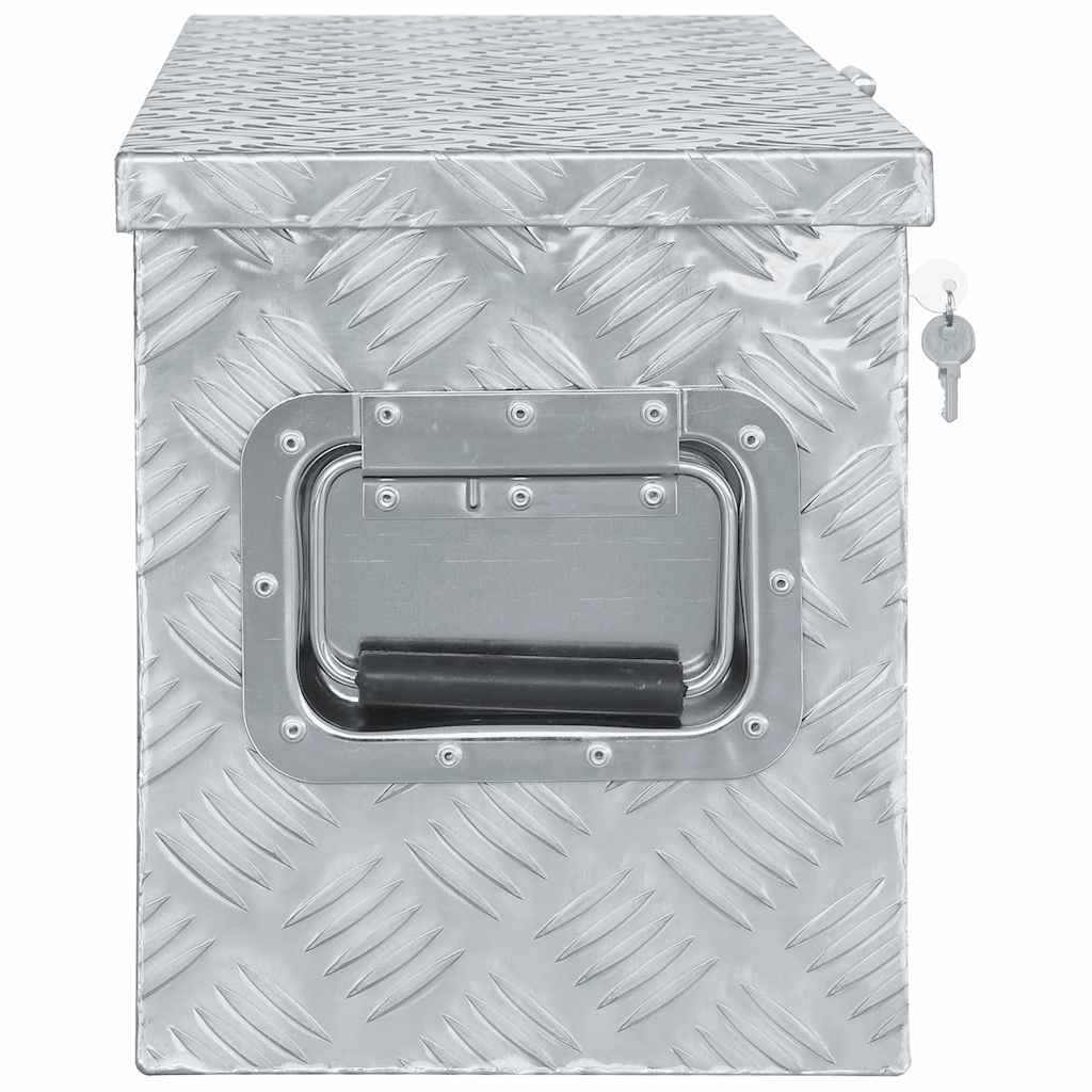 vidaXL Aluminiowa skrzynia, 61,5 x 26,5 x 30 cm, srebrna