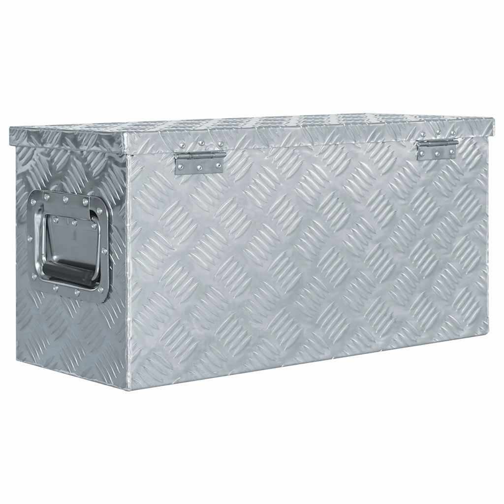 vidaXL Aluminiowa skrzynia, 61,5 x 26,5 x 30 cm, srebrna