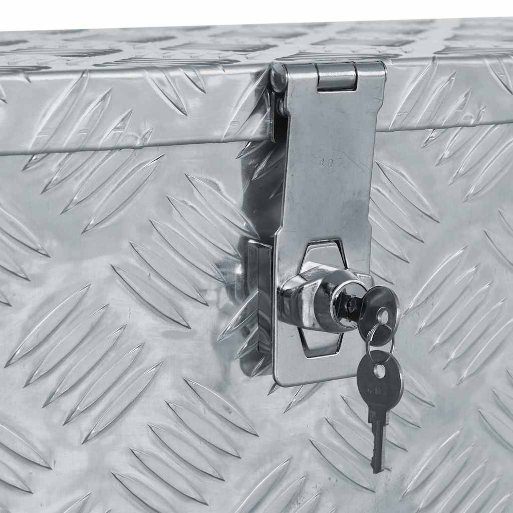 vidaXL Aluminiowa skrzynia, 61,5 x 26,5 x 30 cm, srebrna