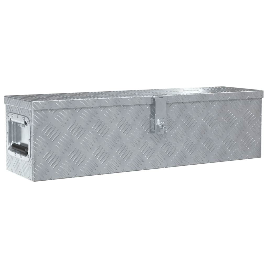vidaXL Aluminiowa skrzynia, 80,5 x 22 x 22 cm, srebrna
