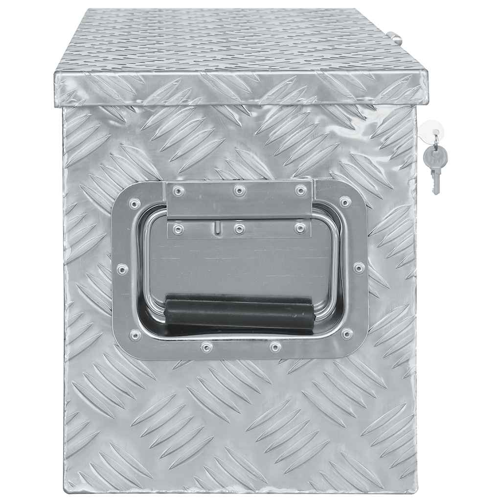 vidaXL Aluminiowa skrzynia, 80,5 x 22 x 22 cm, srebrna