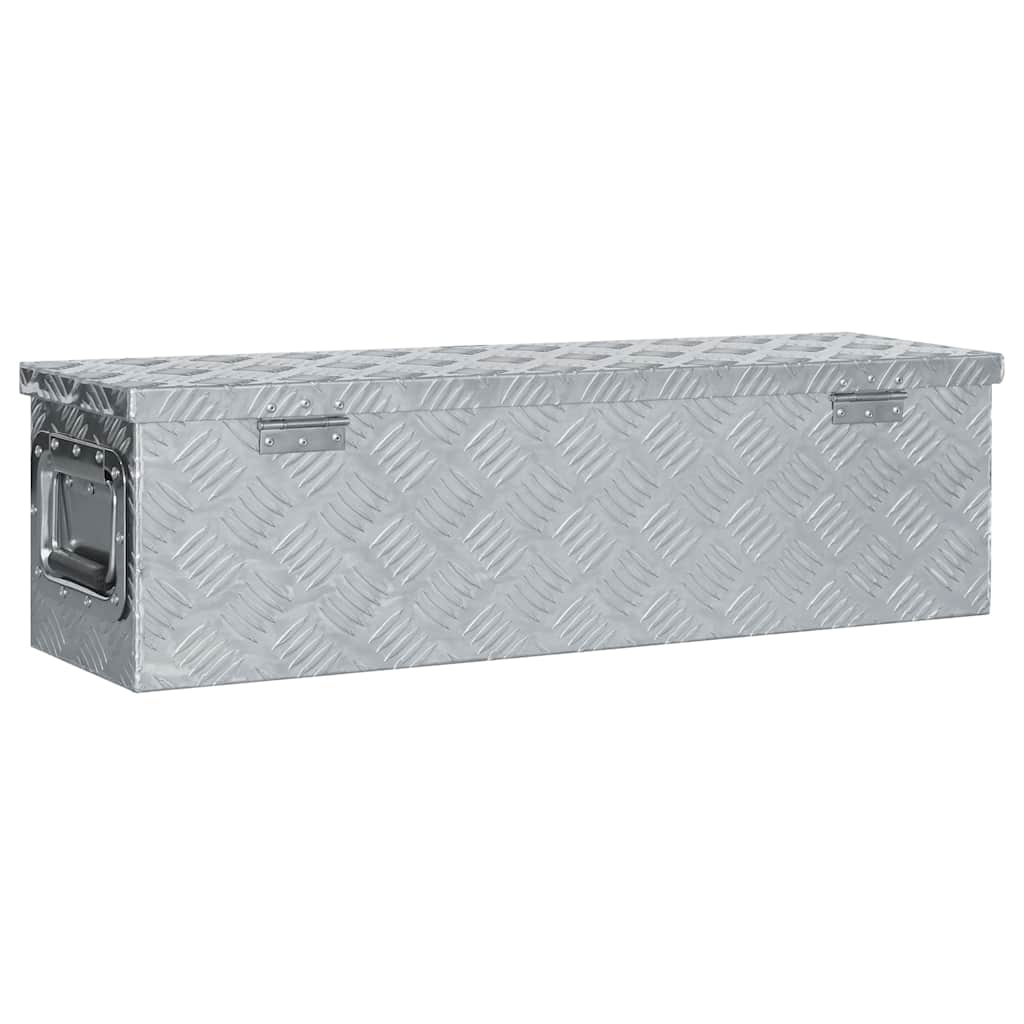 vidaXL Aluminiowa skrzynia, 80,5 x 22 x 22 cm, srebrna