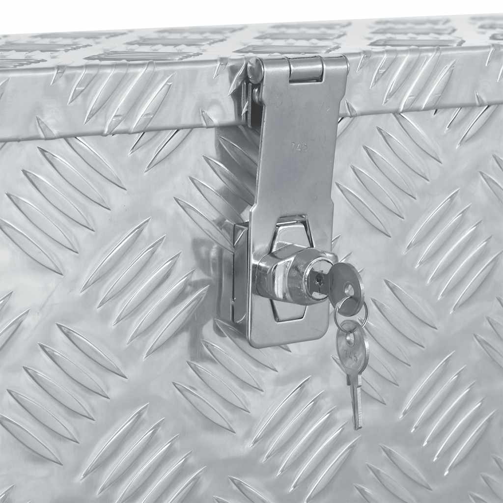 vidaXL Aluminiowa skrzynia, 80,5 x 22 x 22 cm, srebrna