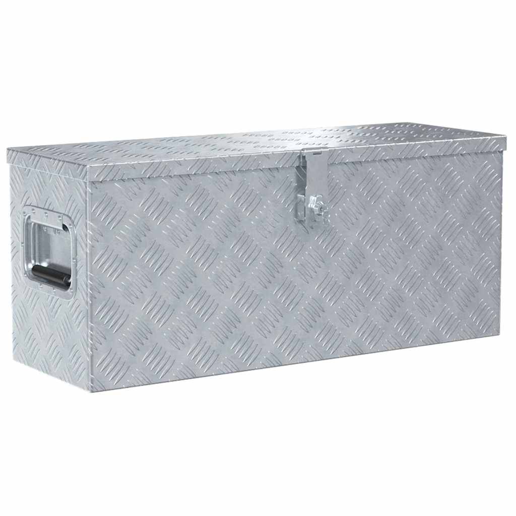vidaXL Aluminiowa skrzynia, 76,5 x 26,5 x 33 cm, srebrna