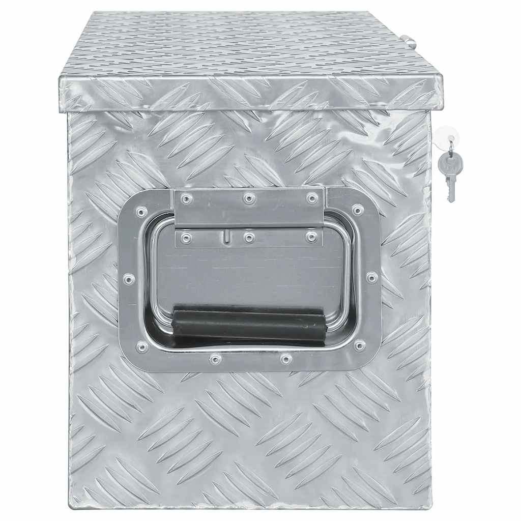 vidaXL Aluminiowa skrzynia, 76,5 x 26,5 x 33 cm, srebrna