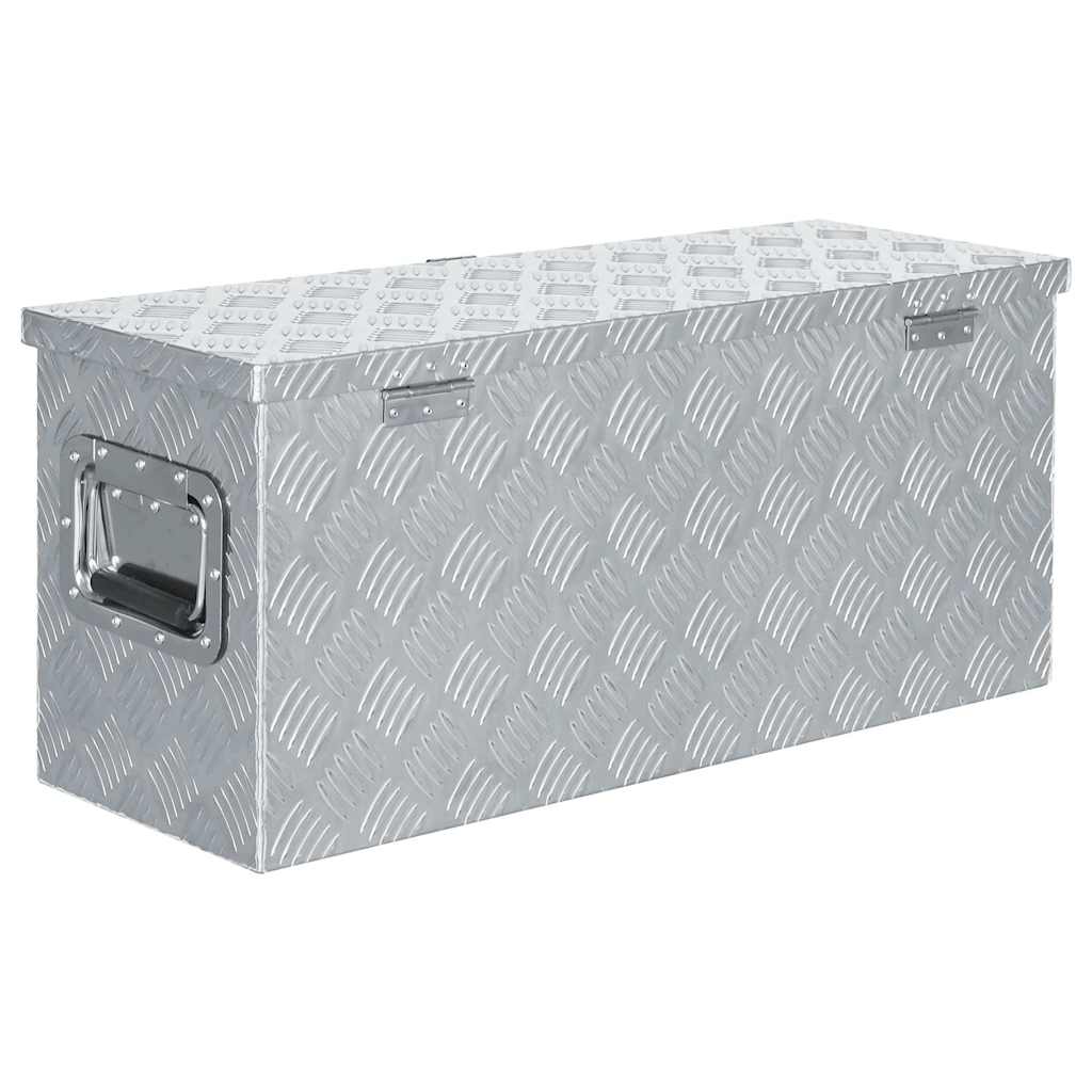 vidaXL Aluminiowa skrzynia, 76,5 x 26,5 x 33 cm, srebrna
