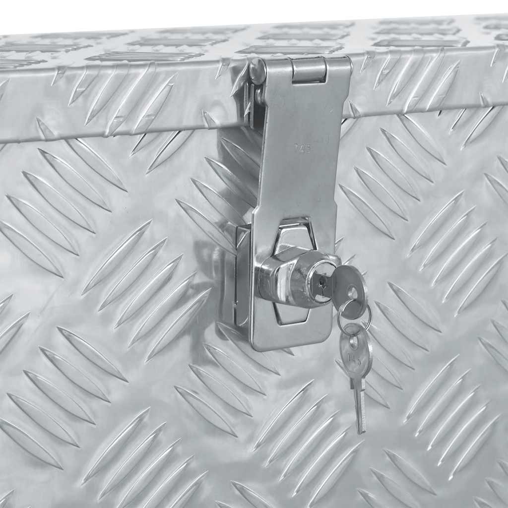 vidaXL Aluminiowa skrzynia, 76,5 x 26,5 x 33 cm, srebrna