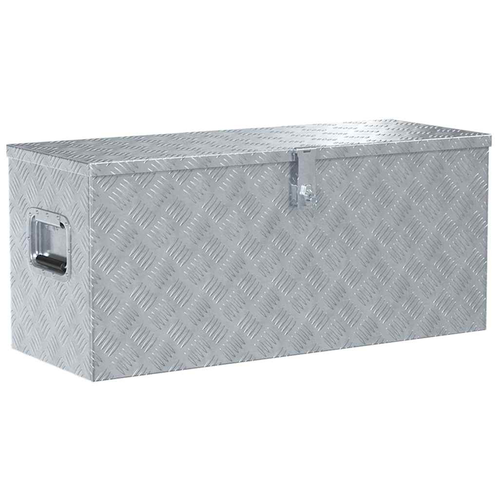 vidaXL Aluminiowa skrzynia, 90,5 x 35 x 40 cm, srebrna