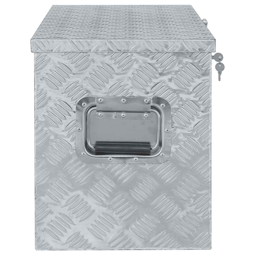 vidaXL Aluminiowa skrzynia, 90,5 x 35 x 40 cm, srebrna