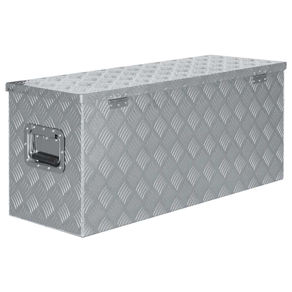 vidaXL Aluminiowa skrzynia, 90,5 x 35 x 40 cm, srebrna