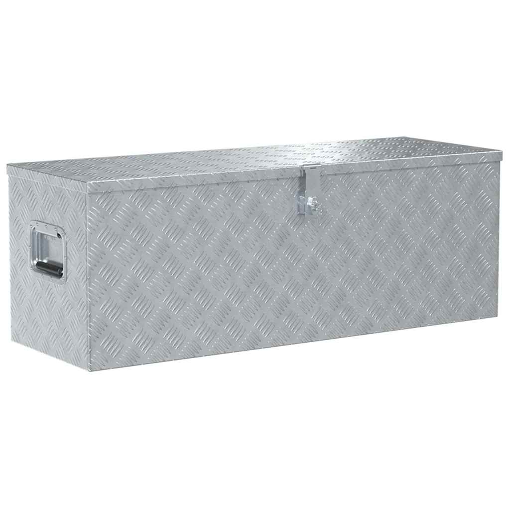 vidaXL Aluminiowa skrzynia, 110,5 x 38,5 x 40 cm, srebrna