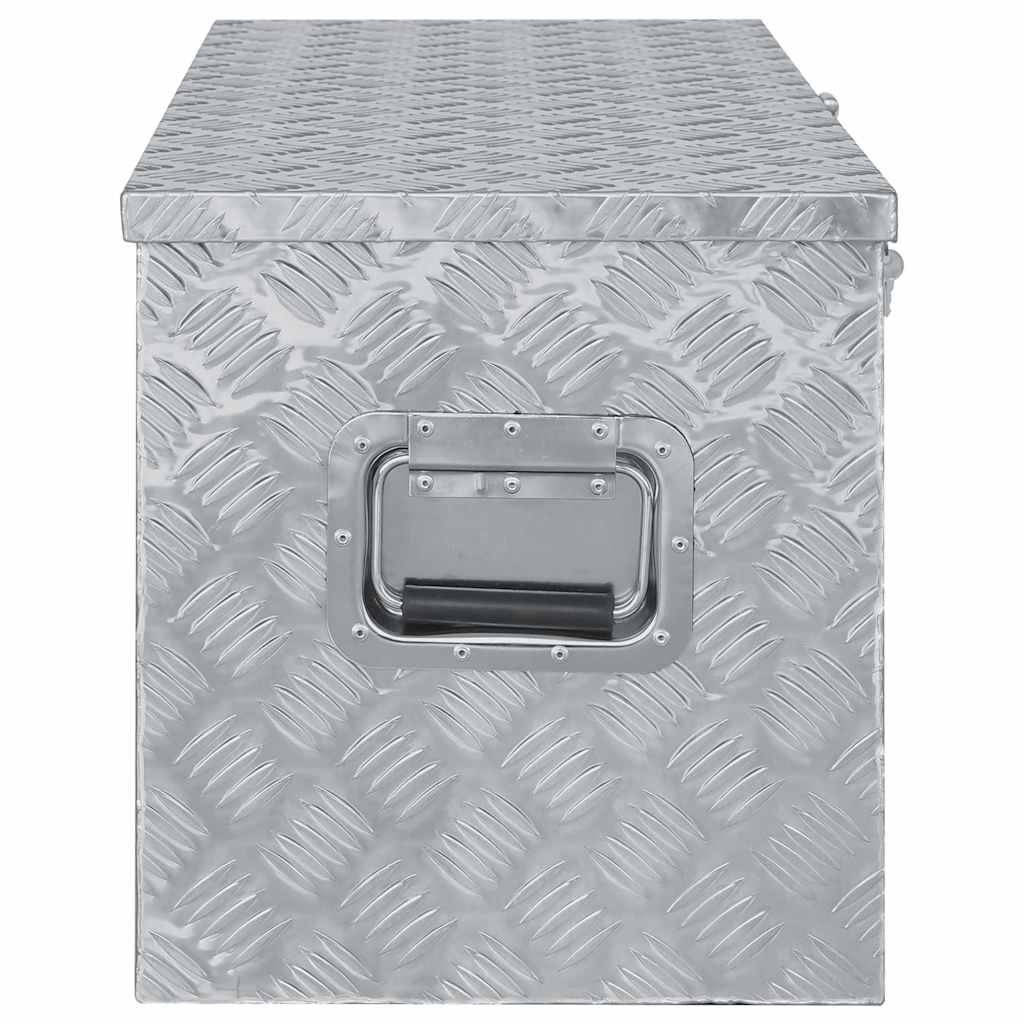 vidaXL Aluminiowa skrzynia, 110,5 x 38,5 x 40 cm, srebrna