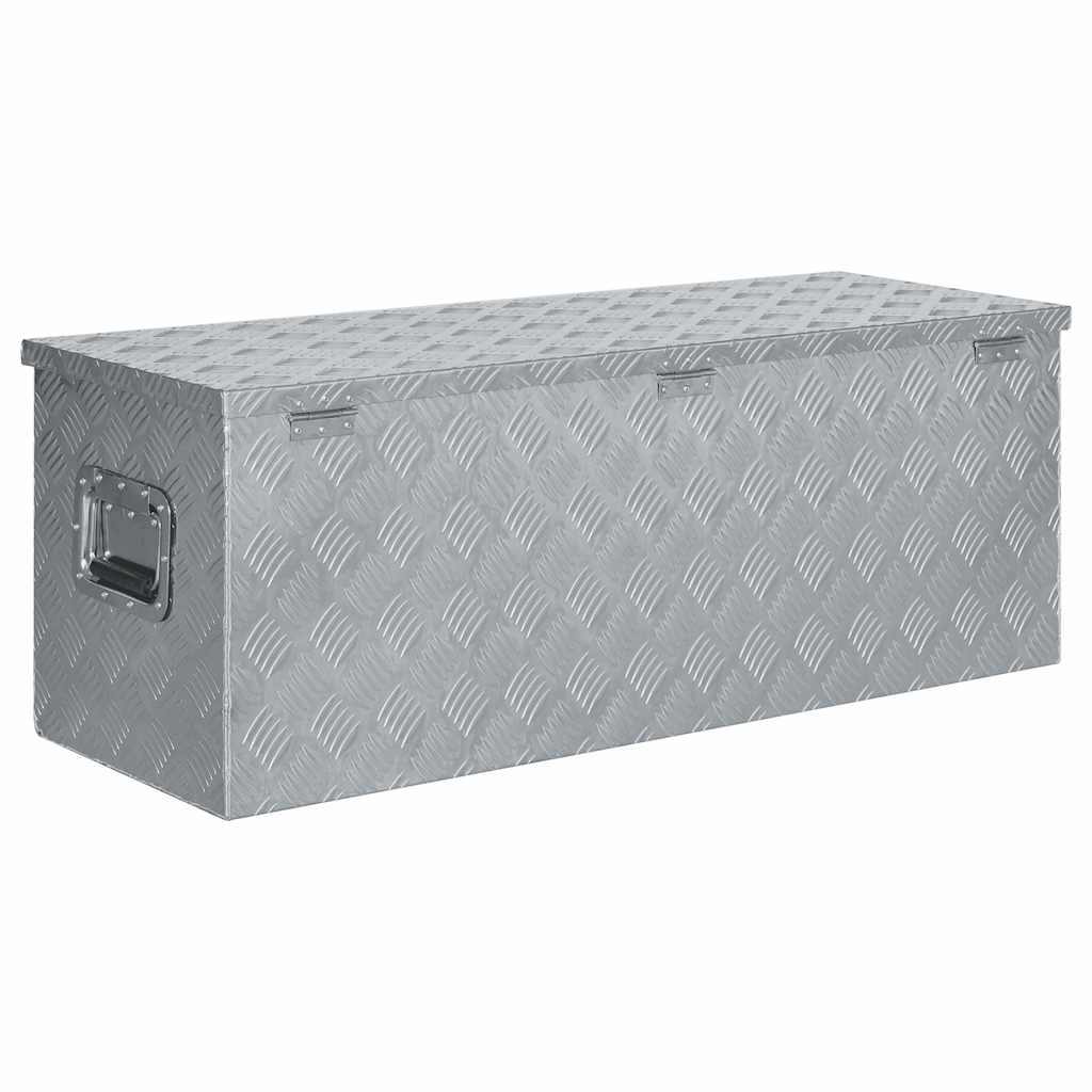 vidaXL Aluminiowa skrzynia, 110,5 x 38,5 x 40 cm, srebrna