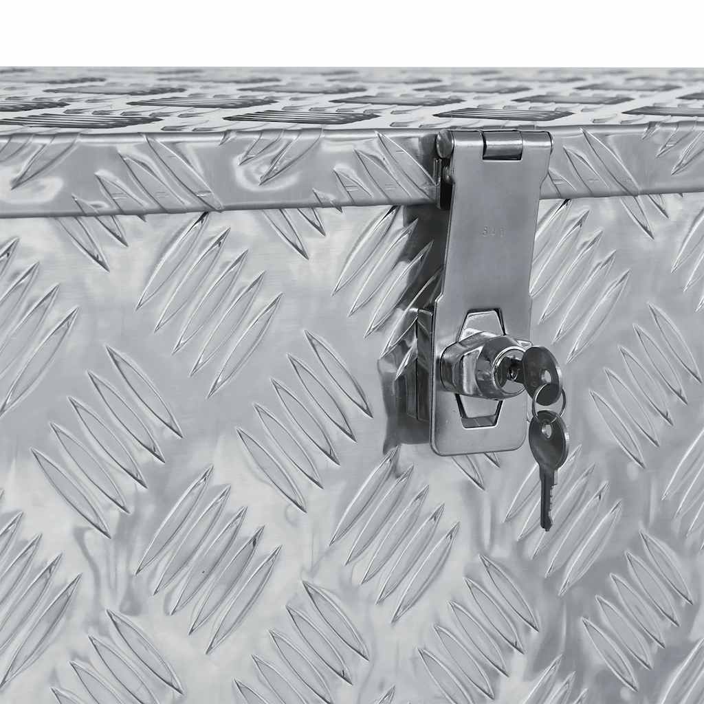 vidaXL Aluminiowa skrzynia, 110,5 x 38,5 x 40 cm, srebrna